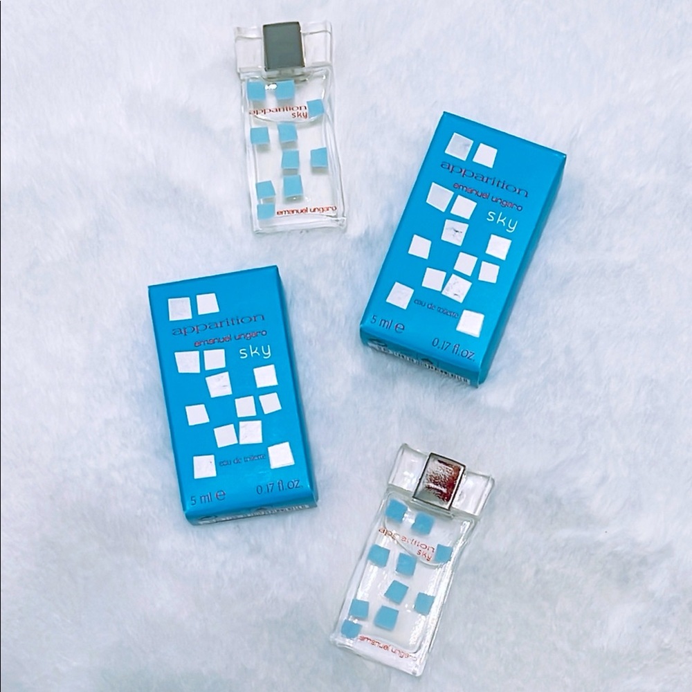 2x Emanuel Ungaro Apparition Sky Mini Perfume 0.17oz/5ml